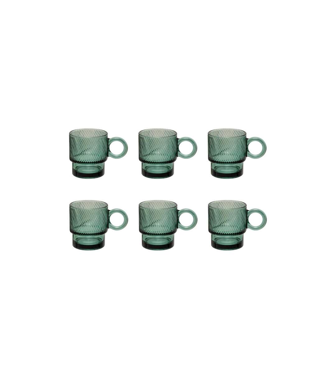 Lot de 6 Mugs en Verre Lorène 30cl Émeraude-1