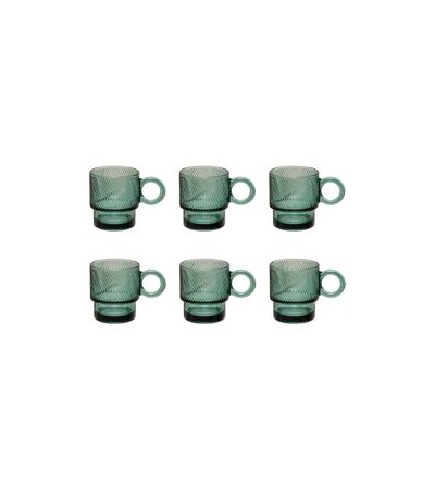 Lot de 6 Mugs en Verre Lorène 30cl Émeraude