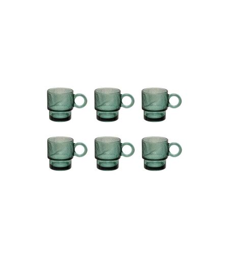 Lot de 6 Mugs en Verre Lorène 30cl Émeraude