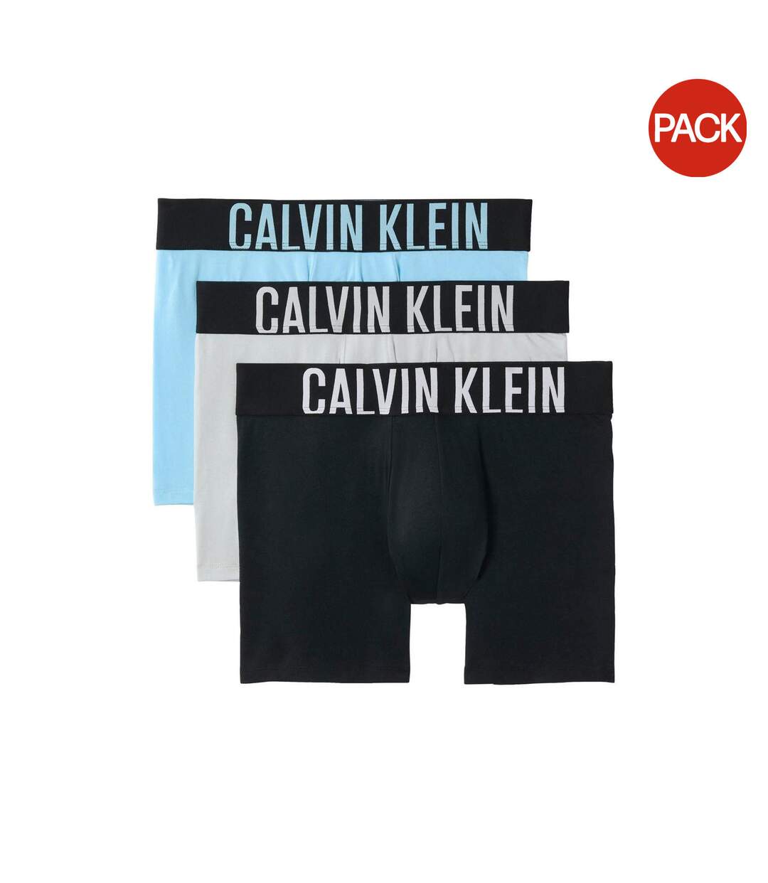Pack Of 3  Mens Boxer Shorts  Black Grey Blue Calvin Klein-1