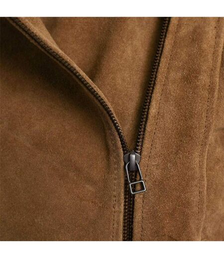 Womens/ladies Suede Biker Jacket Tan Elle