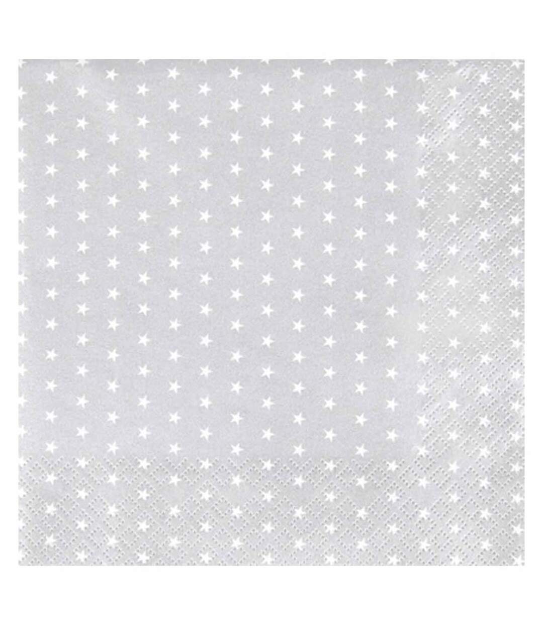 Lot de 20 Serviettes en Papier Mini Étoile 33x33cm Argent-1