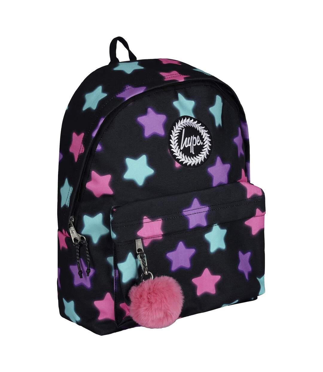 Unisex Black Star Print Backpack with Padded Straps | School Travel Bag-2