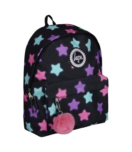 Unisex Black Star Print Backpack with Padded Straps | School Travel Bag