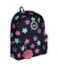 Unisex Black Star Print Backpack with Padded Straps | School Travel Bag-2