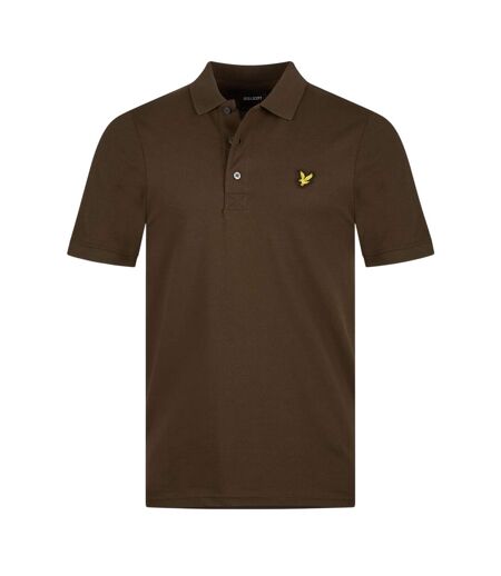 Polo Uni Manches Courtes En Coton Bio Homme Kaki Lyle & Scott