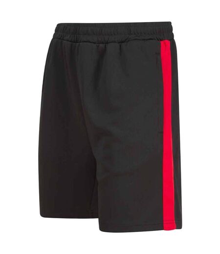 Mens Knitted Shorts Black Red Finden & Hales