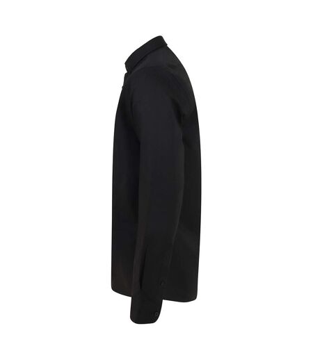 Henbury Mens Modern Long Sleeve Oxford Shirt (Black)