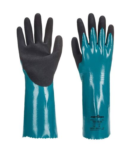 Unisex adult ap60 sandy grip lite chemical gauntlet m blue/black Portwest