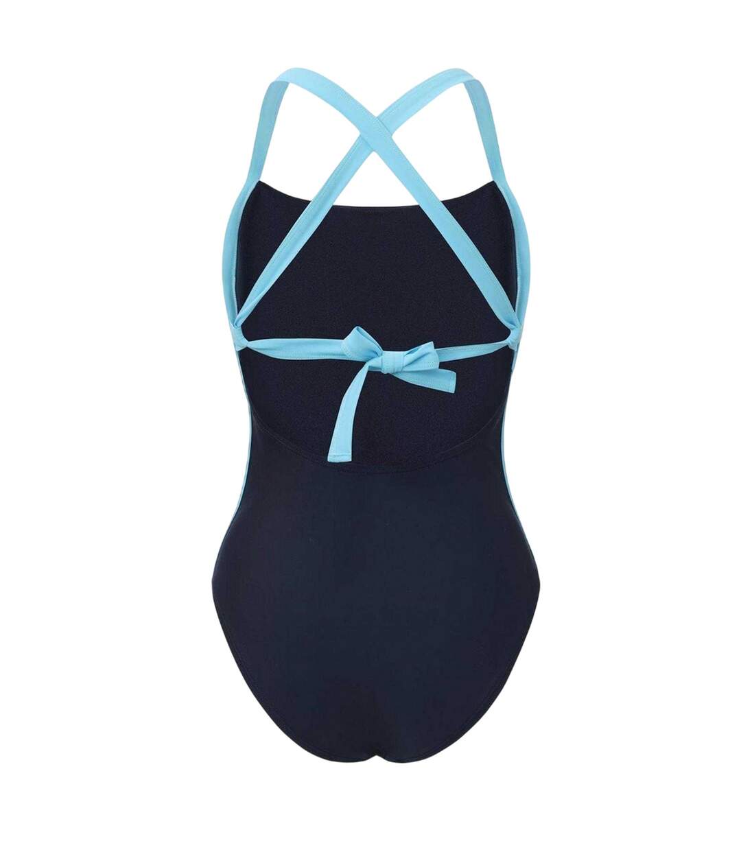 Womens/ladies Tie Up Back One Piece Swimsuit Navy Slazenger-2