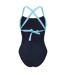 Womens/ladies Tie Up Back One Piece Swimsuit Navy Slazenger-2
