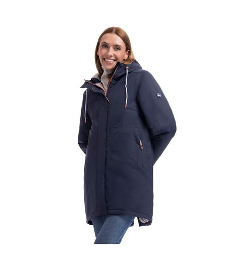 Doudoune Imperméable Unie À Capuche Ajustable Melissa Femme Bleu Marine Trespass