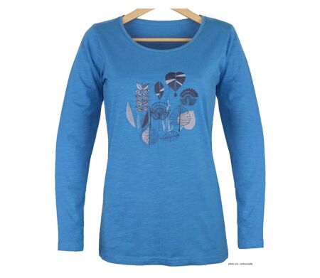 Tee-shirt MAYFLOWER TEEF2004A manches longues : la douceur du coton flammé bleu