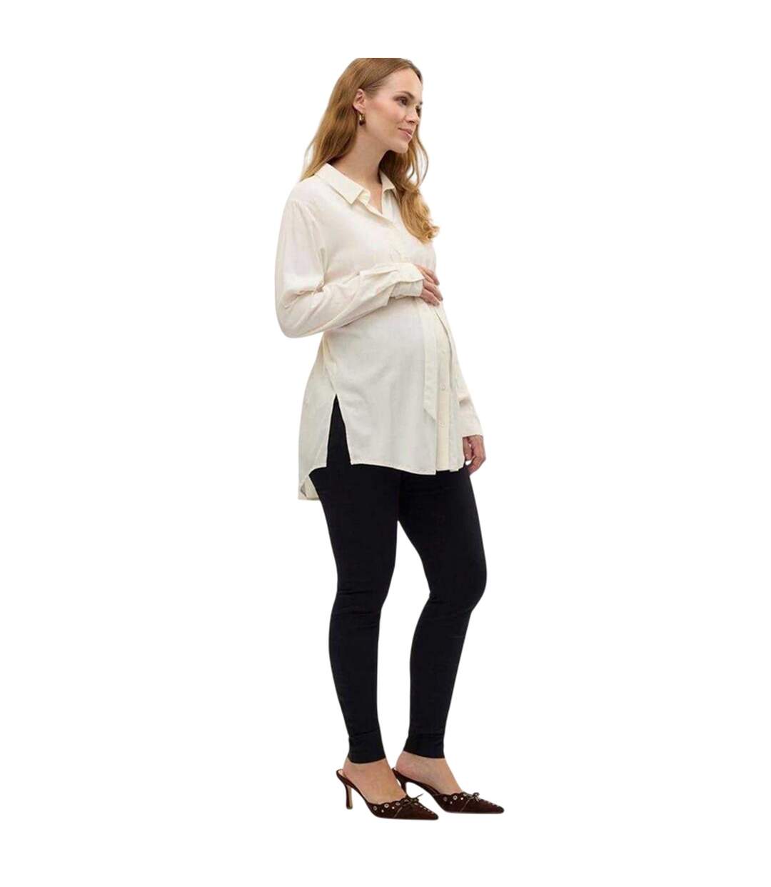 Chemise Manches Longues Mlelva Femme Blanc Vif Mamalicious-1