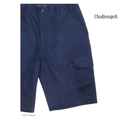 CHALLENGER INCA5 : Bermuda homme bleu marine en coton à taille élastiquée ultra-confortable