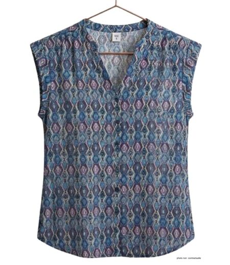 Chemisier sans manches MAYFLOWER N1121A : le top en viscose fluide pour un été frais et élégant