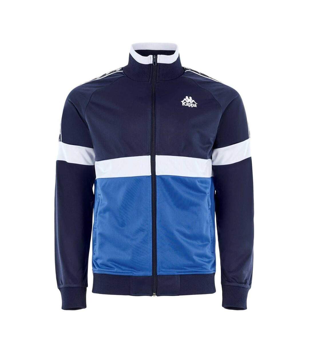 Mens Colour Block Regular Raglan Track Jacket Navy Kappa-1