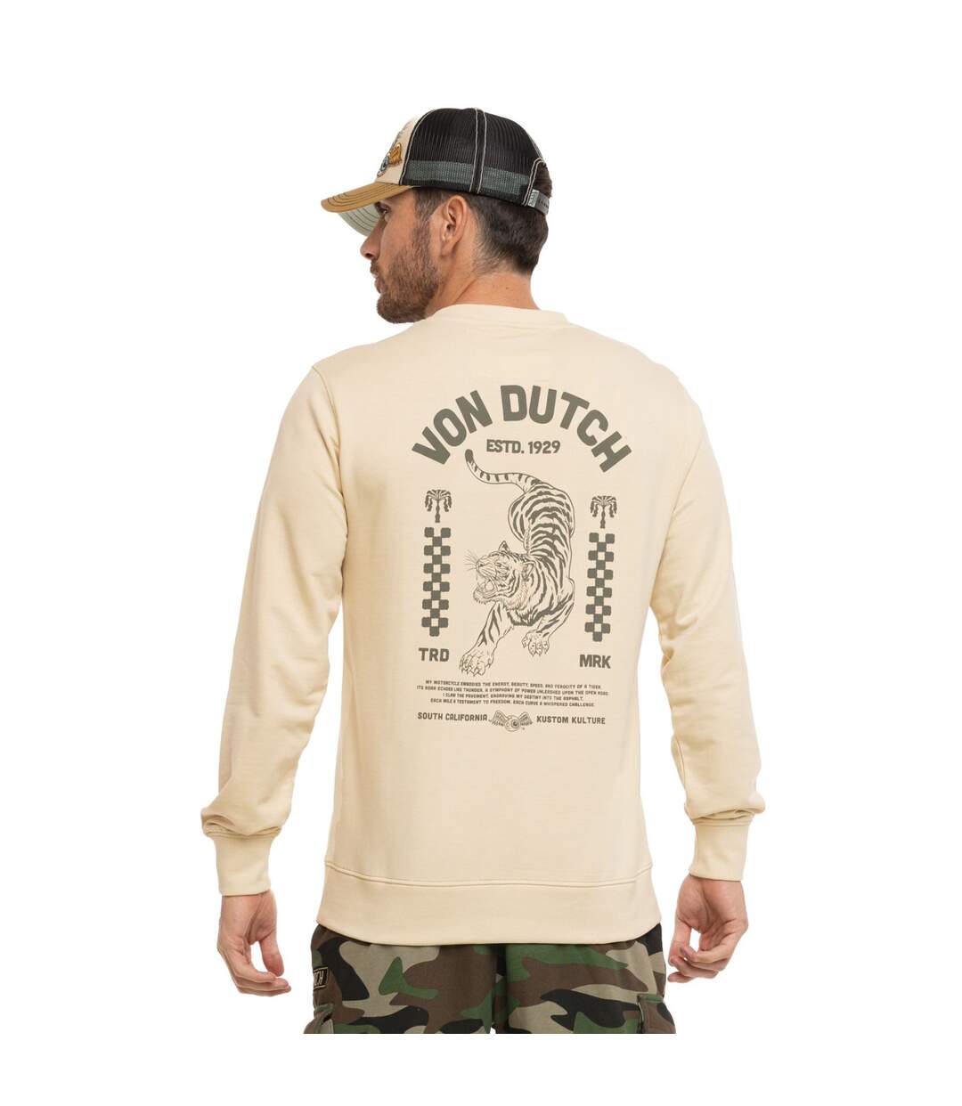 Sweat homme col rond en french terry Curve Vondutch-3