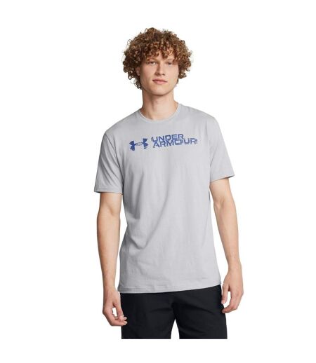 T-shirt Motif/style Logo Sur Poitrine Sliced Homme Gris Clair Under Armour