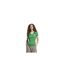 Womens/ladies Originals Trefoil V Neck Short-sleeved T-shirt Green Adidas-1