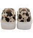Womens/ladies Alexa Cow Print Trainers Beige Brown Lotus Shoes-2