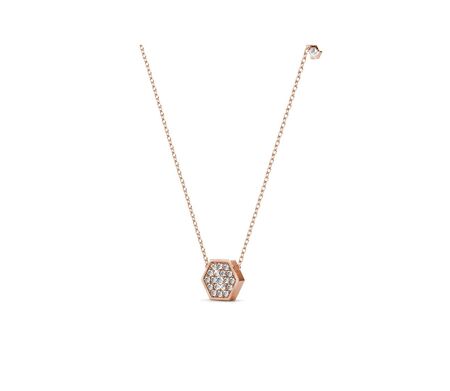 Parure et Coffret Hexagon, Zircon Blanc