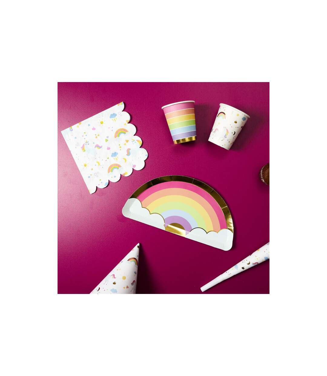 Lot de 20 Serviettes en Papier Licorne 33x33cm Blanc-2