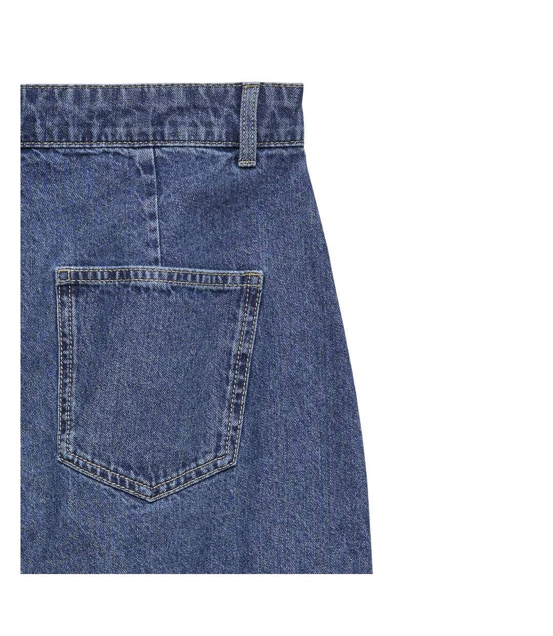 Jupe en jean bleu foncé femme vero moda elfi-2
