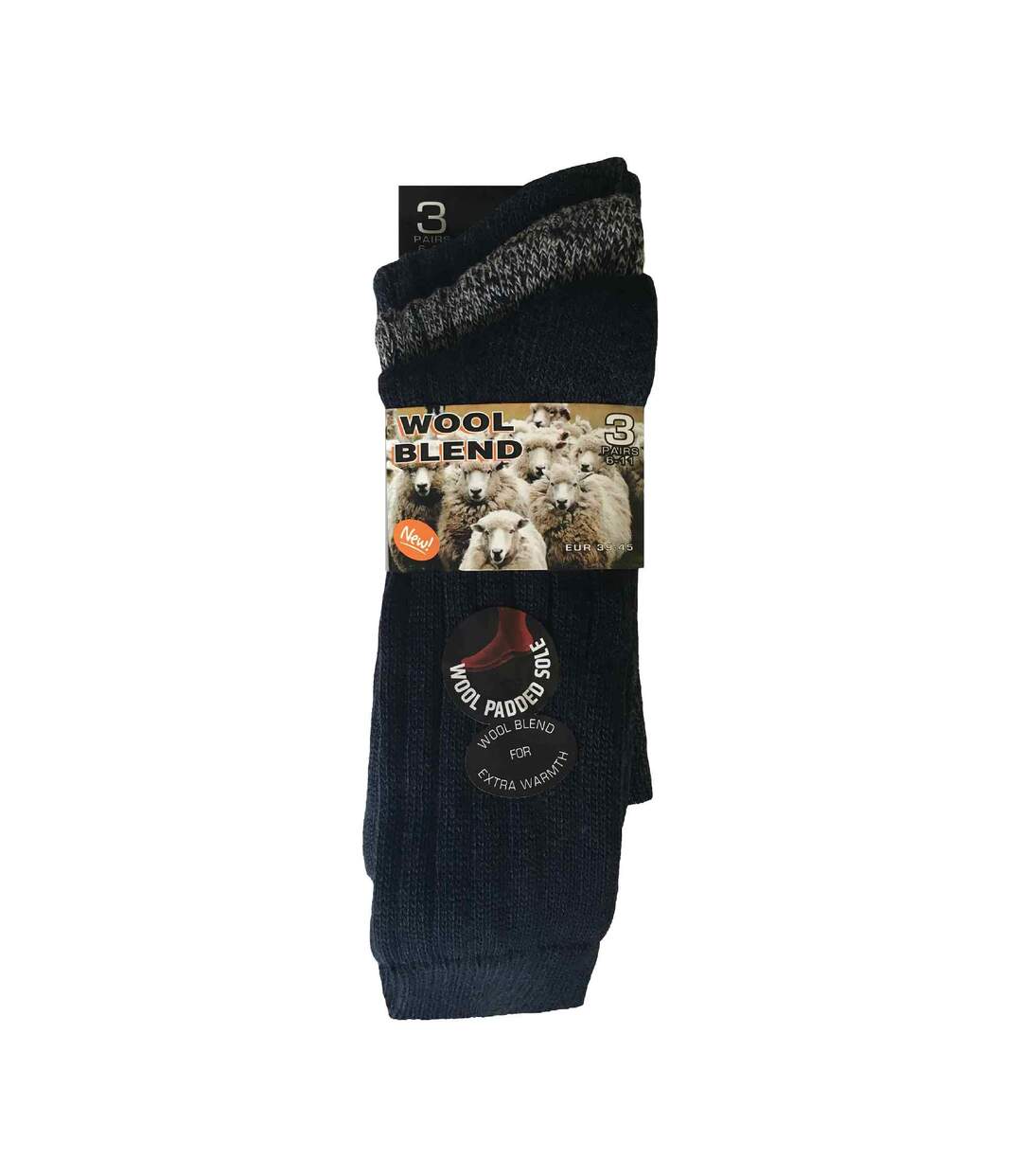 3 Paires Chaussettes en Laine Homme Anti Ampoule-2