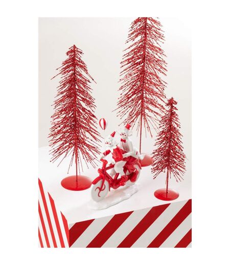 Statuette Clowns Vélo 26cm Blanc & Rouge