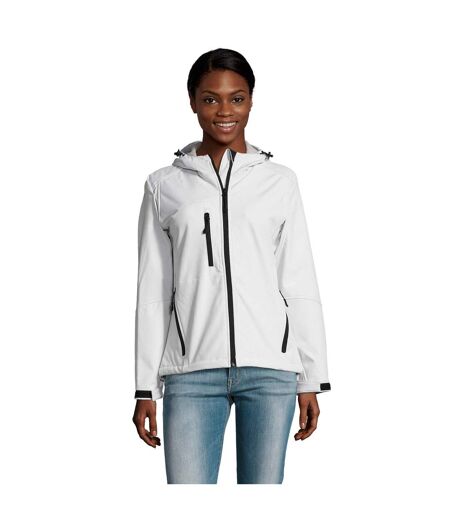SOLS Womens/Ladies Replay Hooded Soft Shell Jacket (Breathable, Windproof And Water Resistant) (White) - UTPC411