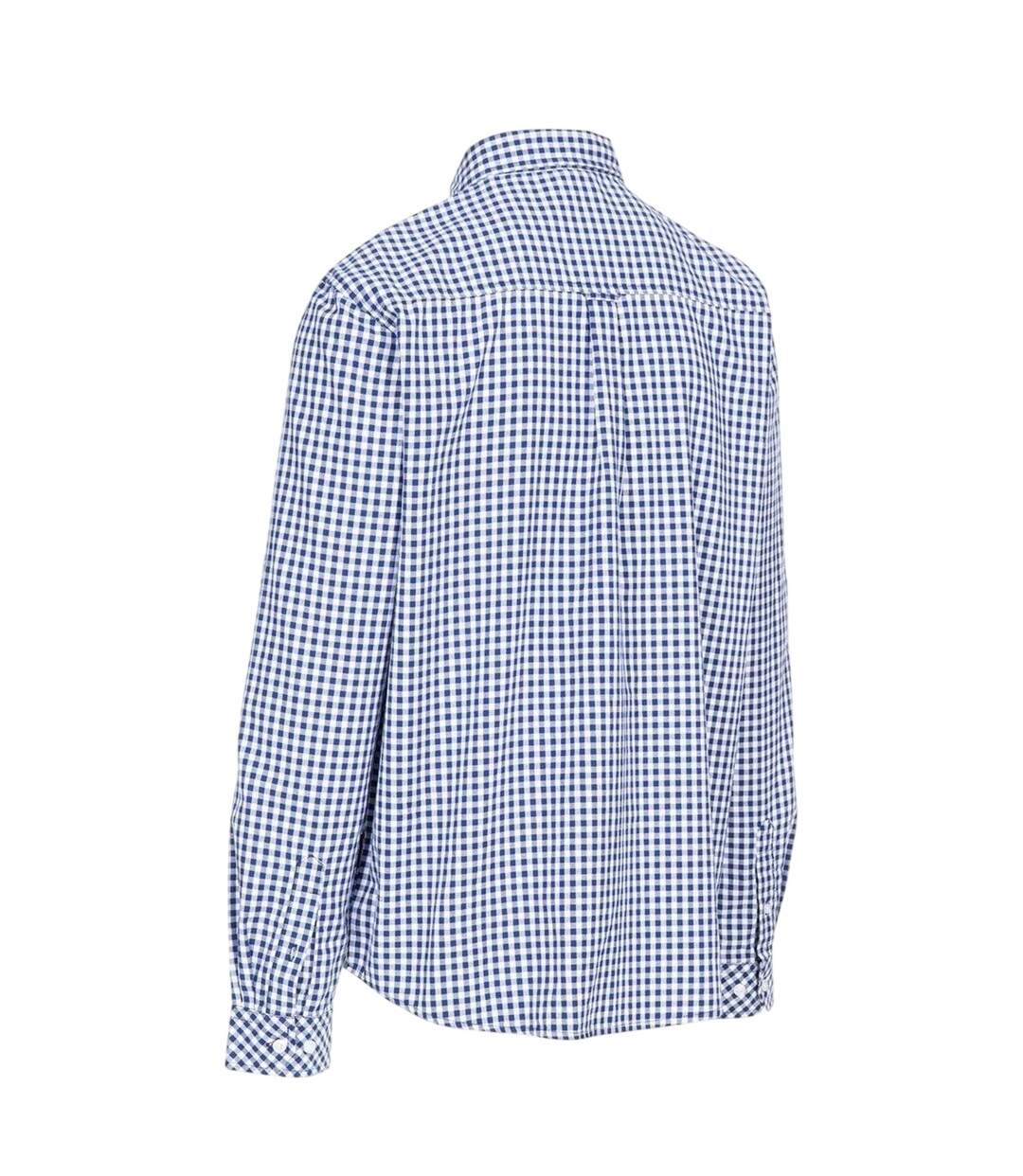 Mens Checkerboard Button-down Shirt Blue Check Trespass-3