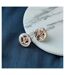 Large Round LV Elegant 18ct Gold Plated Stud Earrings