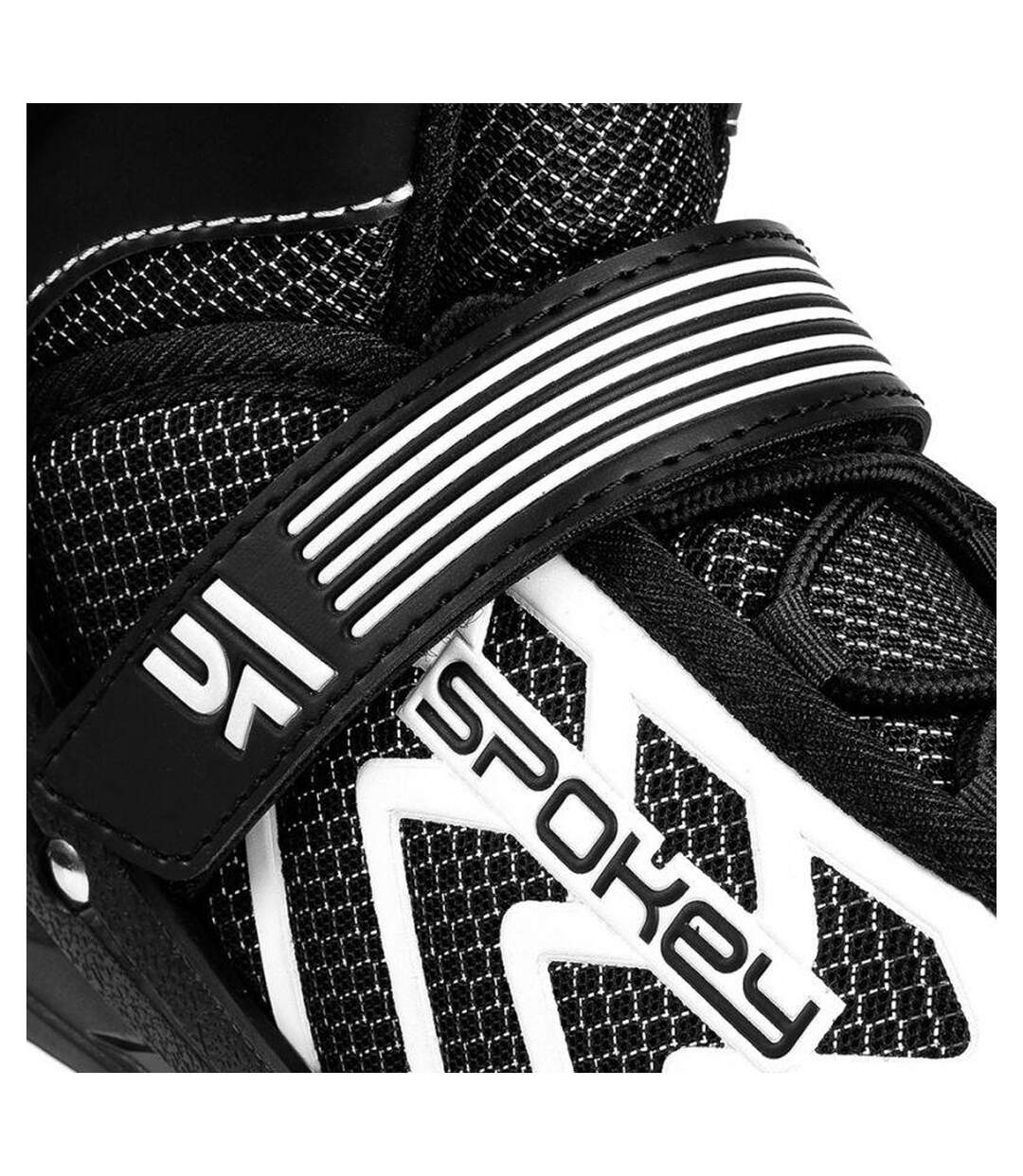 Patins À Roulettes Alignées Khan Enfant 31,5-34 Fr Blanc Noir Gris Spokey-4