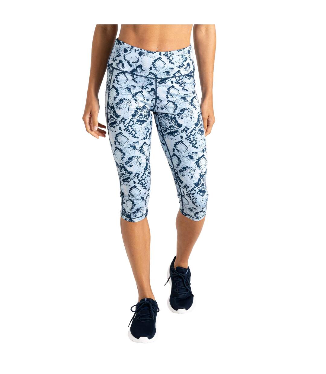 Womens/ladies Influential Ii Snake Print 3/4 Length Leggings Blue Regatta-1