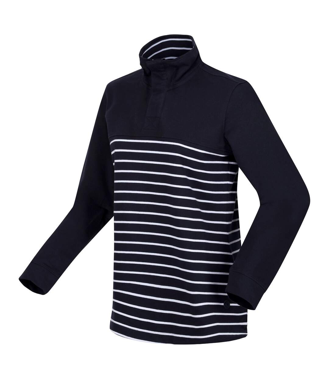 Womens/ladies bayla striped button neck sweatshirt navy/white Regatta-3