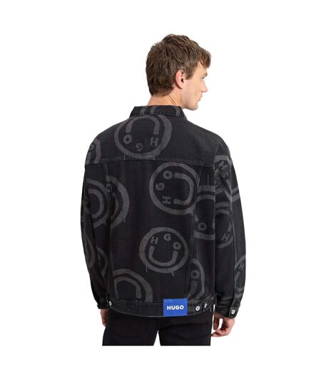 Mens Wes Slim Denim Jacket Black Hugo