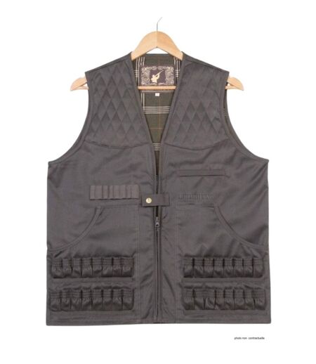 Gilet de Chasse LEDERTYS Spécial Munitions LY0204 – Cartouchière Haute Capacité, Carnier et Épaules Matelassées