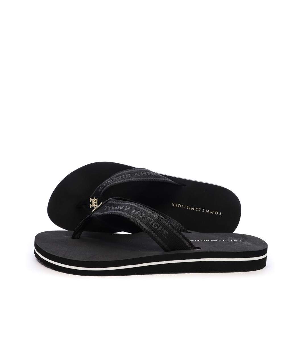 Tongs noires homme tommy hilfiger webbing - 36-1