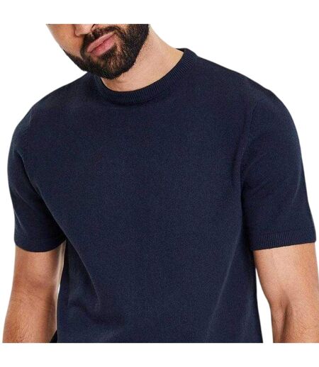 Mens Crew Neck Regular T-shirt Navy Threadbare