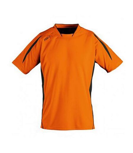 SOLS Mens Maracana 2 Short Sleeve Scoccer T-Shirt (Orange/Black)