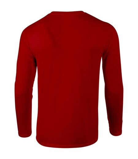 Gildan Pack of 5 Mens Soft Style Long Sleeve T-Shirt  (Red) - UTBC4808