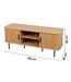 Meuble TV 2 portes coulissantes effet tasseau BONNIE - Beige-3