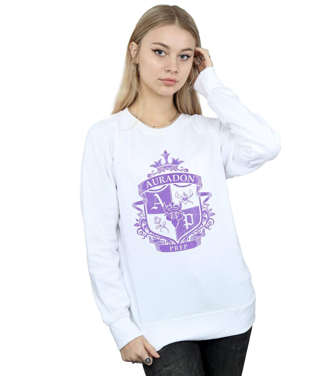 Disney Sweatshirt The Descendants Auradon Prep Crest - Femmes/Dames (Blanc) - UTBI15528-2