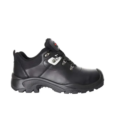 Mens Footwear Industry Full Grain Leather Safety Shoes Black Mascot