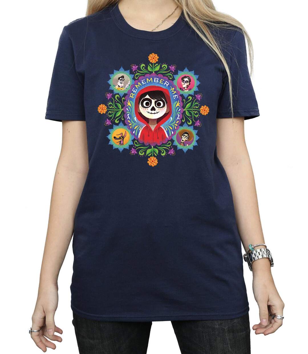 Disney - T-shirt COCO REMEMBER ME - Femme (Bleu marine) - UTBI16430-3
