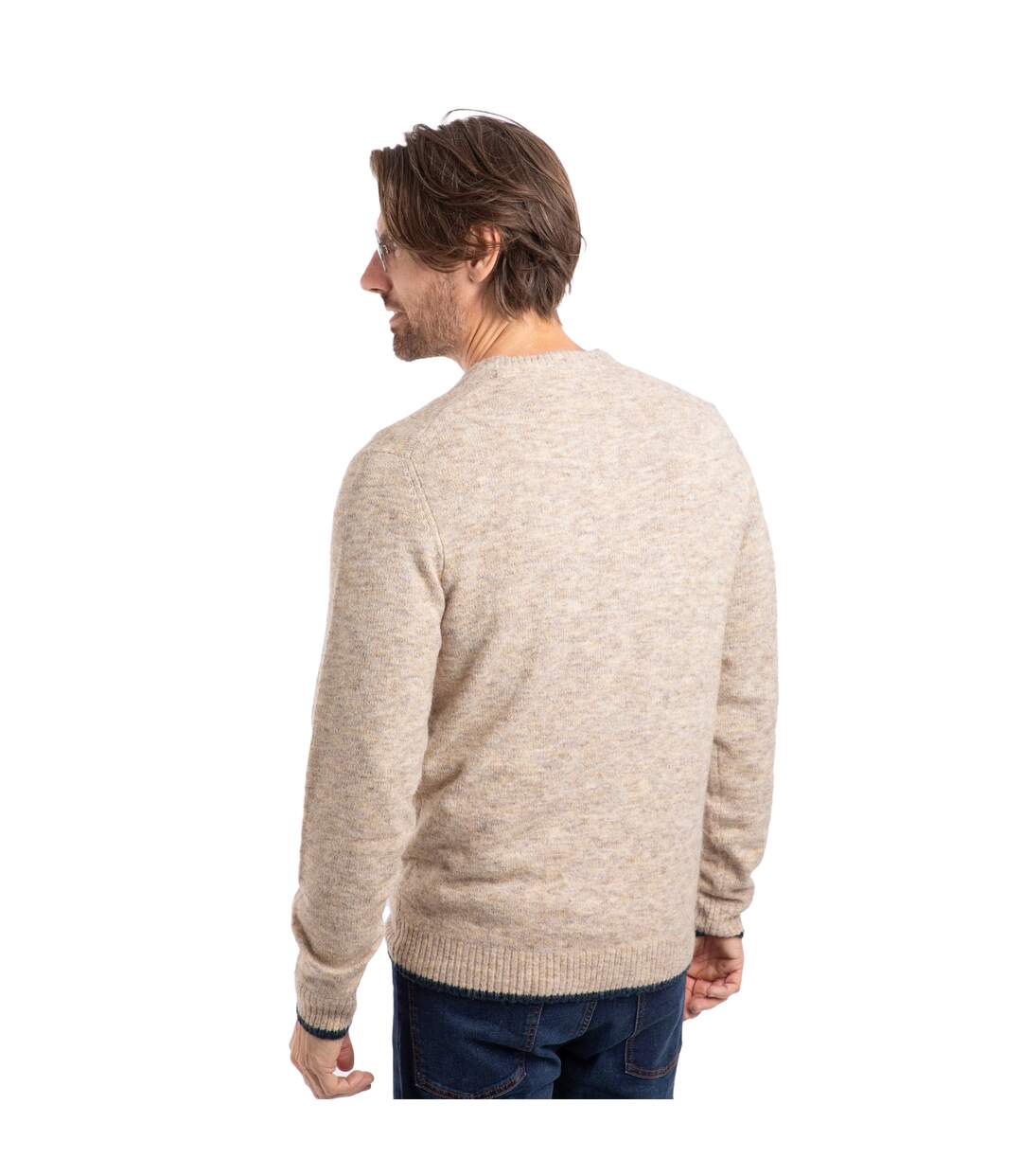 Mens Gorleston Crew Neck Sweatshirt Ecru Weird Fish-3