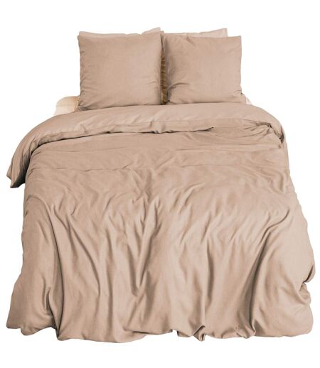 Parure de lit bi-matière microfibre SENSATION FLANELLE