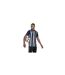 Maillot Manches Courtes Foot Motif/style À Rayures Homme Bleu Marine Adidas-1