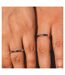 Slim Wave Couple Sun Moon Matching Promise Ring Set